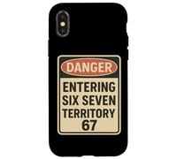 Divertente 67 Segno di pericolo Sei sette meme numero virale gergale giovanile Custodia per iPhone X/XS