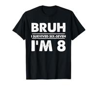 Divertente 8 ° Compleanno Ragazzo Bruh I Sopravvissuto Sei Sette Meme Maglietta
