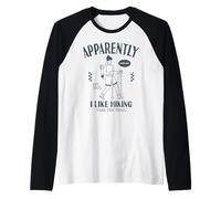 Divertente a Quanto pare, Mi Piace Fare Escursioni Maglia con Maniche Raglan