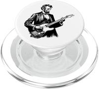 Divertente Abraham Lincoln che suona la chitarra elettrica PopSockets PopGrip per MagSafe