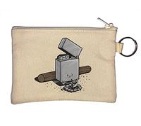 Divertente accendino con scritta "Out of Fuel Lighting A Fire" e portamonete beige