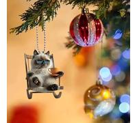 Divertente accessorio da appendere allo specchietto retrovisore dell'auto, ornamento 2D in acrilico per albero di Natale, carino ornamento da appendere all'auto, ciondolo natalizio da appendere per