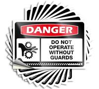 Divertente adesivo a forma di caffè, impermeabile, con scritta "Danger Do Not Operate Without Guards Work for Adult - Peel and Stick", decorazione da parete (12 x 18 cm, 2 pezzi)