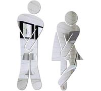 Divertente adesivo da bagno con gambe incrociate, accessori per porta del bagno, set di specchi, per casa, ufficio e lavoro, alla moda, rimovibile, con uomo e donna, per WC