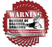 Divertente adesivo per paraurti con scritta "Beware of Bearded Dragons", 10 pezzi, adesivi per paraurti (6 x 9 cm)