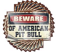 Divertente adesivo per paraurti con scritta in inglese "Beware of American Pit Bull", 10 pezzi, adesivi per auto per finestre (6 x 9 cm)