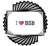 Divertente adesivo per paraurti "I Love BSB", adesivo divertente per paraurti con scritta "No Stupid People" (12 x 18 cm)