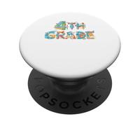 Divertente aeroplano quarto grado ritorno a scuola bambini ragazzi ragazze PopSockets PopGrip Adesivo