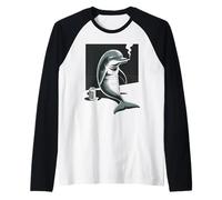 Divertente affumicatore Dolphin Beer Dolphin Smoker Maglia con Maniche Raglan