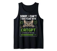 Divertente AI Cat Umorismo Retro Coding Meme Introverso Canotta