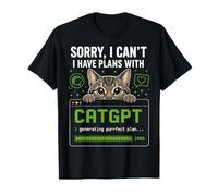 Divertente AI Cat Umorismo Retro Coding Meme Introverso Maglietta