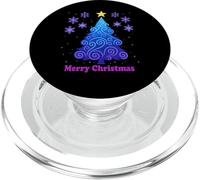 Divertente albero di Natale blu e viola PopSockets PopGrip per MagSafe