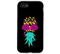 Divertente albero di Natale con fenicotteri e ananas in estate a luglio Custodia per iPhone SE (2020) / 7 / 8