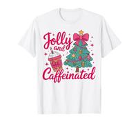 Divertente Albero di Natale Jolly e Caffeina per Le Vacanze al caffè Maglietta