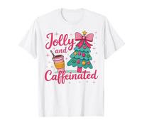 Divertente Albero di Natale Jolly e Caffeina per Le Vacanze al caffè Maglietta