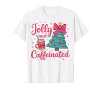 Divertente Albero di Natale Jolly e Caffeina per Le Vacanze al caffè Maglietta