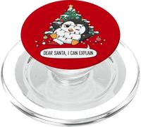 Divertente albero di Natale pinguino luci groviglio PopSockets PopGrip per MagSafe