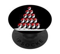 Divertente albero di Natale Puffin su cappello da elfo delle nevi amante degli uccelli di Natale PopSockets PopGrip Adesivo