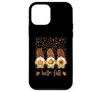 Divertente albero gnomi strega tenendo zucca Halloween Hello Fall Custodia per iPhone 12 mini