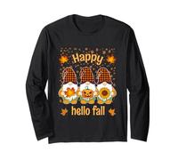 Divertente Albero gnomi Tenendo Zucca Felice Halloween Hello Fall Maglia a Manica