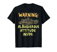 Divertente, Albuquerque, NM, Notte, Orizzonte, Vendemmia Maglietta