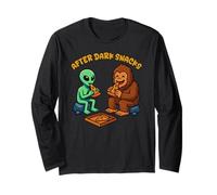 Divertente Alien Bigfoot Pizza After Dark Snacks Ragazzi Ragazze Bambini Maglia a Manica