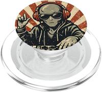 Divertente Alien DJ Giradischi Techno Musica Elettronica EDM Amante PopSockets PopGrip per MagSafe
