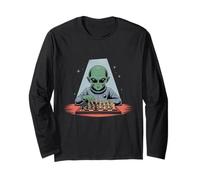 Divertente Alien Giocare a Scacchi Spazio Freddo Alieno Divertente Alien Memes Maglia a Manica