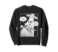 Divertente Alien Snack Umorismo Illustrazione Sci Fi Cartoon Graphic Felpa