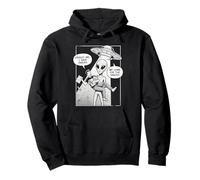 Divertente Alien Snack Umorismo Illustrazione Sci Fi Cartoon Graphic Felpa con Cappuccio