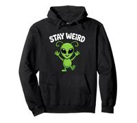 Divertente Alien UFO Stay Strano Fantascienza Spazio Amore Felpa con Cappuccio