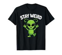 Divertente Alien UFO Stay Strano Fantascienza Spazio Amore Maglietta