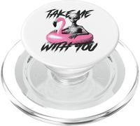 Divertente alieno in Flamingo Float Take Me With You Sarcastico PopSockets PopGrip per MagSafe