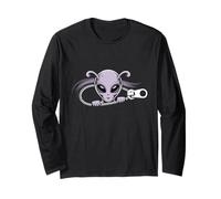 Divertente Alieno in Tasca Alien Breaking out of Zipper Aliens Maglia a Manica