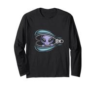 Divertente alieno in tasca Alien Breaking Out of Zipper Aliens Maglia a Manica