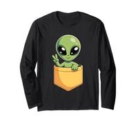 Divertente Alieno in Tasca rapimento Credere Extraterrestre Maglia a Manica