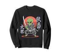Divertente Alieno Ninja Samurai Retro Anime per Gli Amanti degli Alieni Felpa