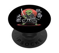 Divertente alieno Ninja Samurai Retro Anime per gli amanti degli alieni PopSockets PopGrip Adesivo