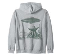Divertente Alieno Octopus Cowboy UFO Deserto Etching Stile Felpa con Cappuccio