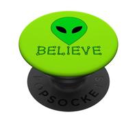 DIVERTENTE ALIENO PICCOLO UOMO VERDE CREDERE PopSockets PopGrip Adesivo