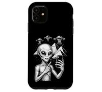 Divertente alieno Selfie Egitto Piramidi UFO Invasione Viaggio Custodia per iPhone 11