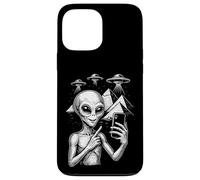 Divertente alieno Selfie Egitto Piramidi UFO Invasione Viaggio Custodia per iPhone 13 Pro Max