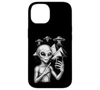Divertente alieno Selfie Egitto Piramidi UFO Invasione Viaggio Custodia per iPhone 14
