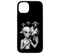 Divertente alieno Selfie Egitto Piramidi UFO Invasione Viaggio Custodia per iPhone 14 Plus