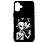 Divertente alieno Selfie Egitto Piramidi UFO Invasione Viaggio Custodia per iPhone 16 Plus