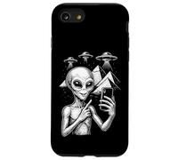 Divertente alieno Selfie Egitto Piramidi UFO Invasione Viaggio Custodia per iPhone SE (2020) / 7/8