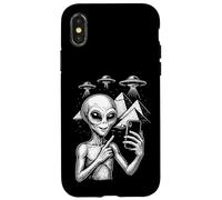 Divertente alieno Selfie Egitto Piramidi UFO Invasione Viaggio Custodia per iPhone X/XS