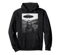 Divertente Alieno UFO Bigfoot Abduction Selfie Felpa con Cappuccio
