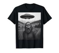 Divertente Alieno UFO Bigfoot Abduction Selfie Maglietta
