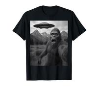 Divertente Alieno UFO Bigfoot Abduction Selfie Maglietta